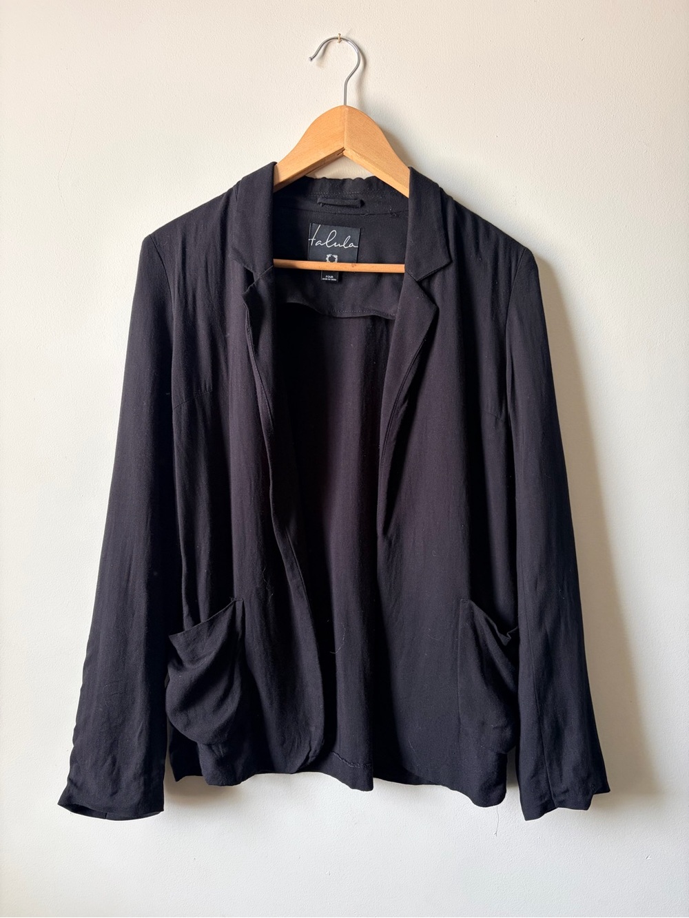 Vintage Aritzia Talula Black Open-Front Women's Blazer Jacket